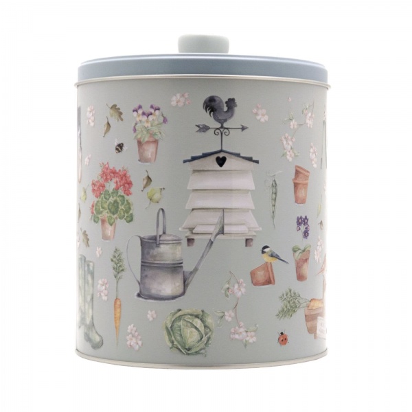 Embossed Garden & Beehive Round Gift BiscuitTin - Grandmas Wild's 300g