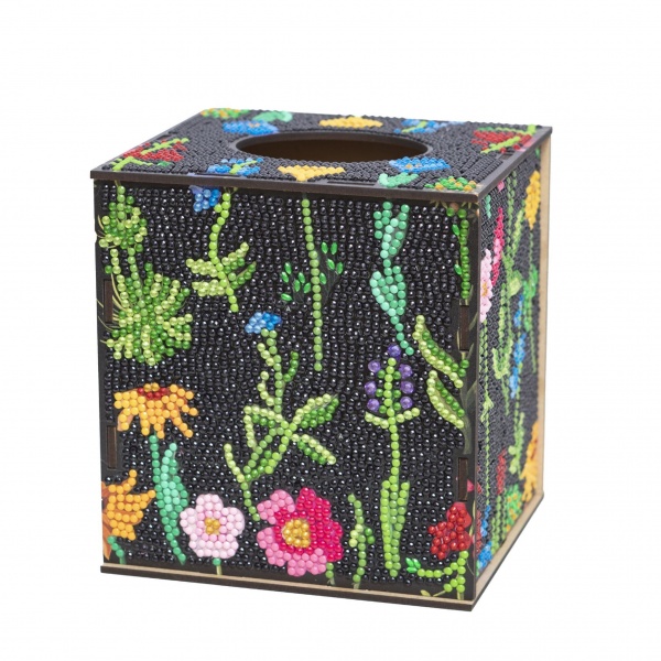 Make Your Own Floral Tissue Box - Crystal Art Kit Craft Buddy