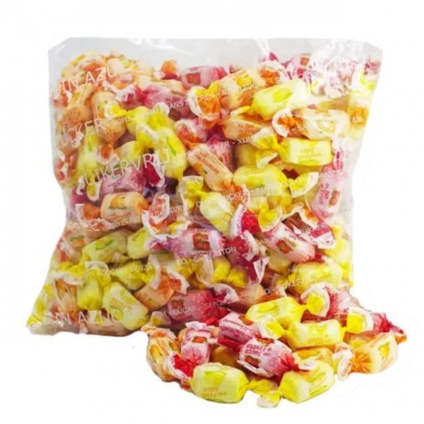 Fruit Juice Mix Toffee Chews Sugar Free Jellies Gums Sweets De Bron 1kg