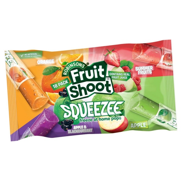 Fruit Shoot No Added Sugar Eezy Freezzy Squeeze Ice Pops 540ml (Pack of 18)