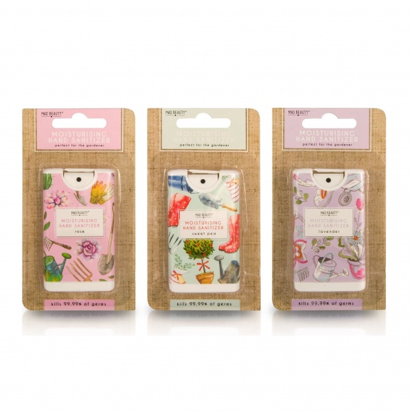 Gardening Moisturising Hand Sanitizer Sprays 15ml Mad Beauty (Set of 3)