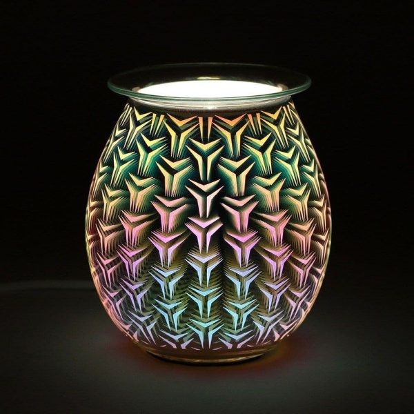 Geometric Pattern Light Up Electric Oil Wax Melts Burner 40838