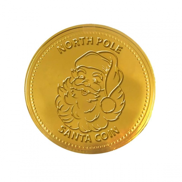 Giant Santa Coin Gold Foiled Milk Chocolate Novelty Bonds 50g