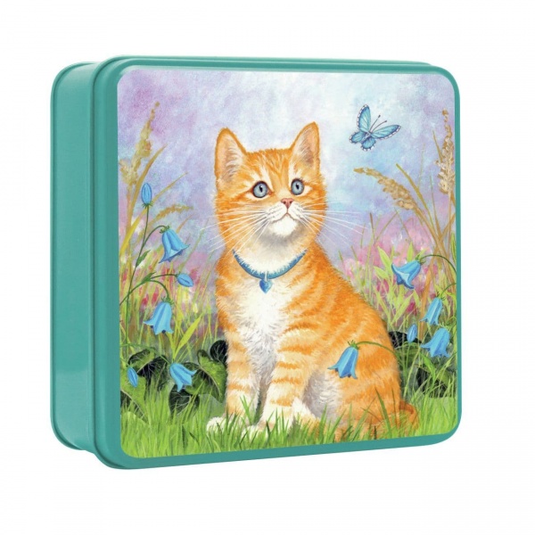 Ginger Cat Mini Chocolate Chip Biscuits Embossed Tin - Grandmas Wild's 100g