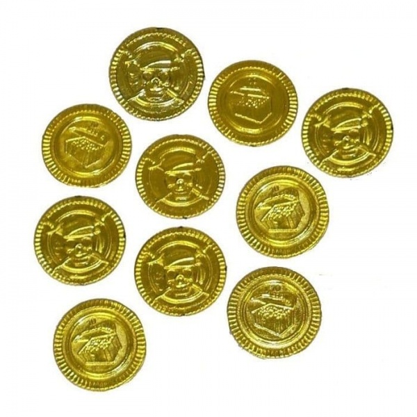 Gold Pirate Coins Play Money - Pack of 10 Henbrandt