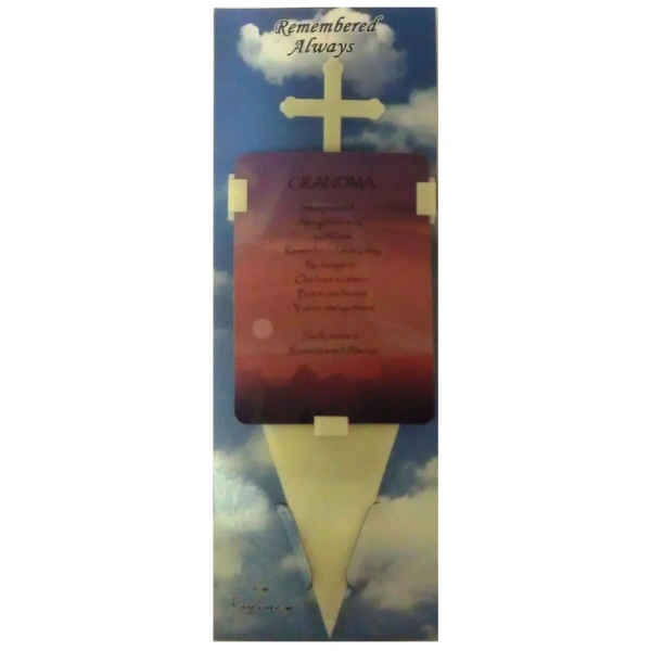 Grandma - In Loving Memory Cross Memorial Poem - Ground Plaque For Grave