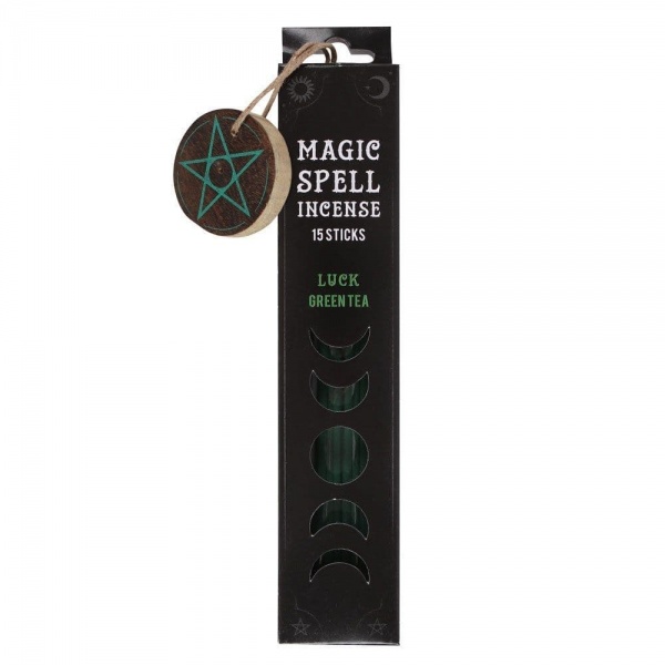 Green Tea Luck Magic Spell Incense Sticks & Holder Spirit of Equinox