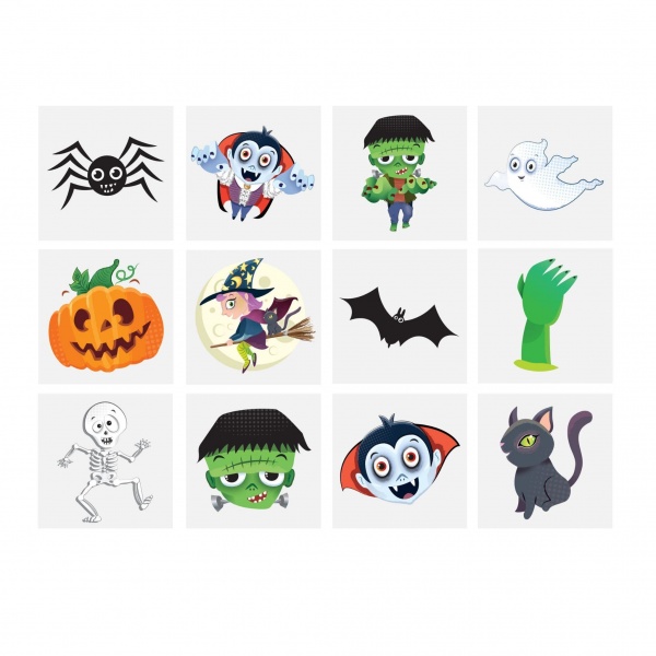 Halloween - Pack of 12 Mini Tattoos