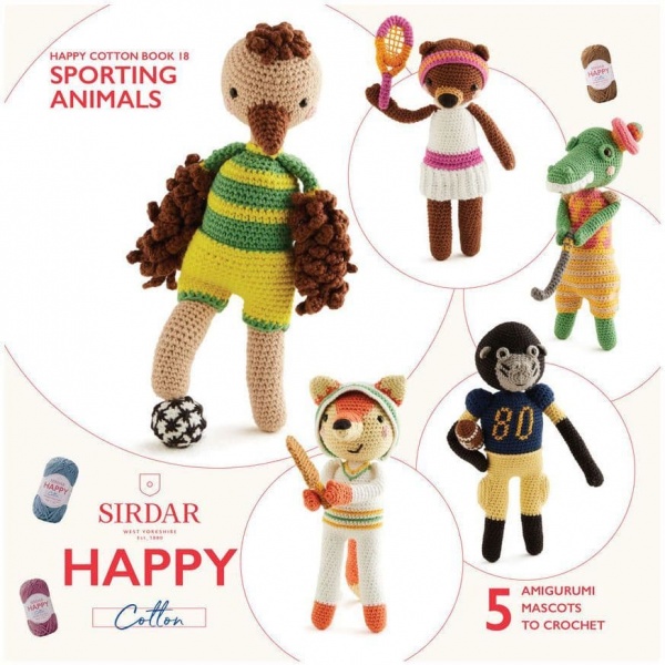 Happy Cotton Book 18 (Sporting Animals)  Amigurumi Crochet Patterns Sirdar