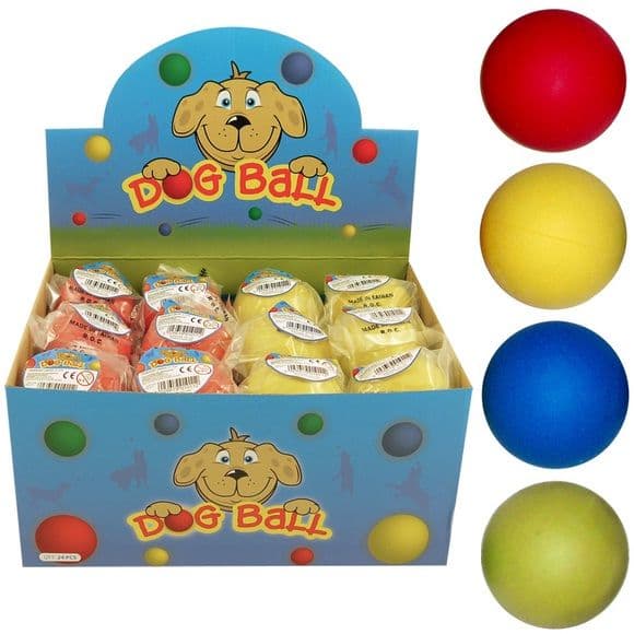 Hard Rubber Bouncy Dog Ball - Blue Green Yellow or Red (One Supplied)