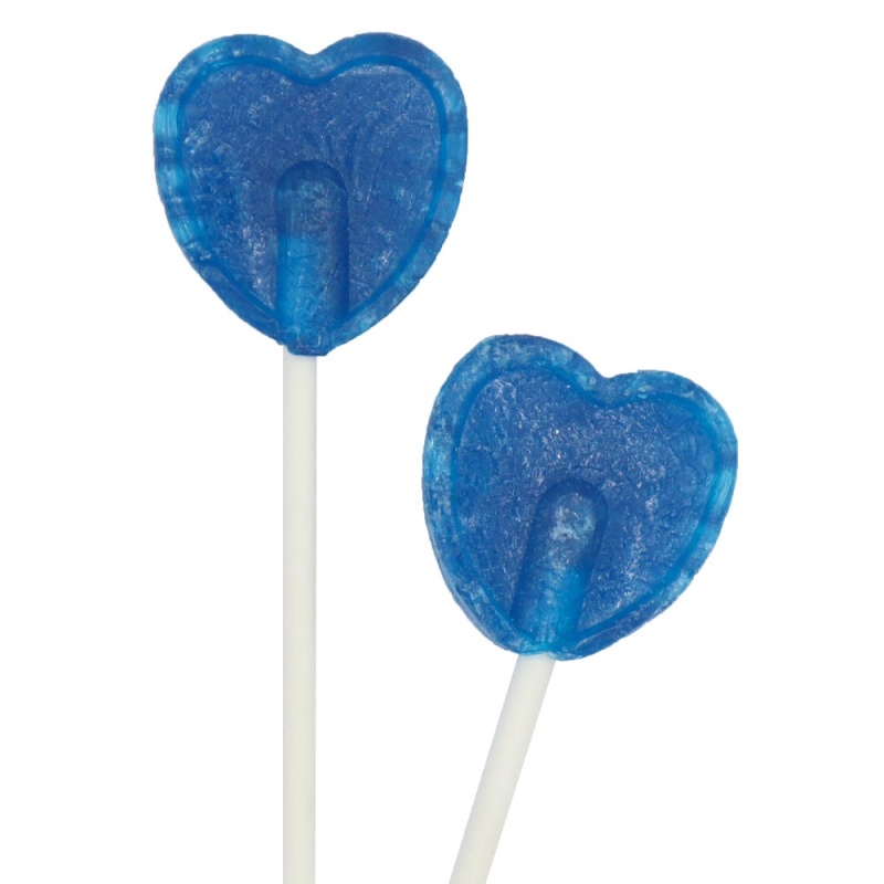 Pink Raspberry Lollies 10 x Pink Love Hearts Lollipops - Sweet Candy Lollies