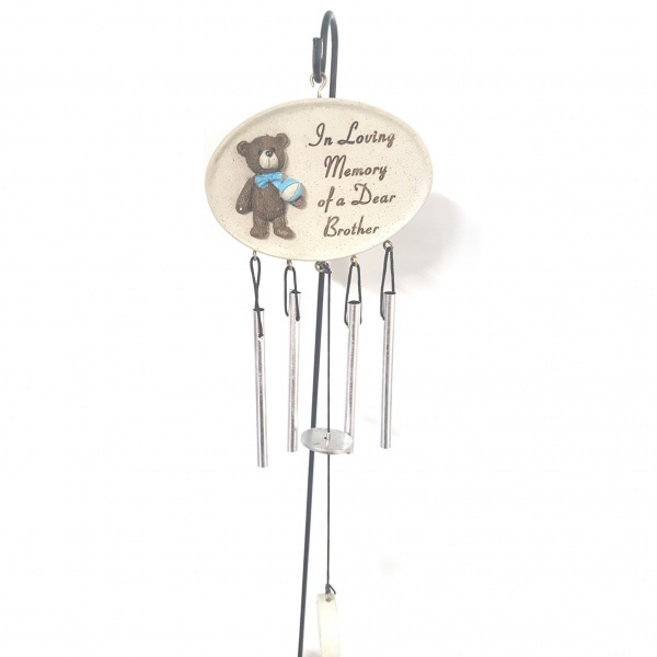 In Loving Memory Of A Dear Brother - Wind Chimes & Stake Memorial Grave Ornament By David Fischhoff