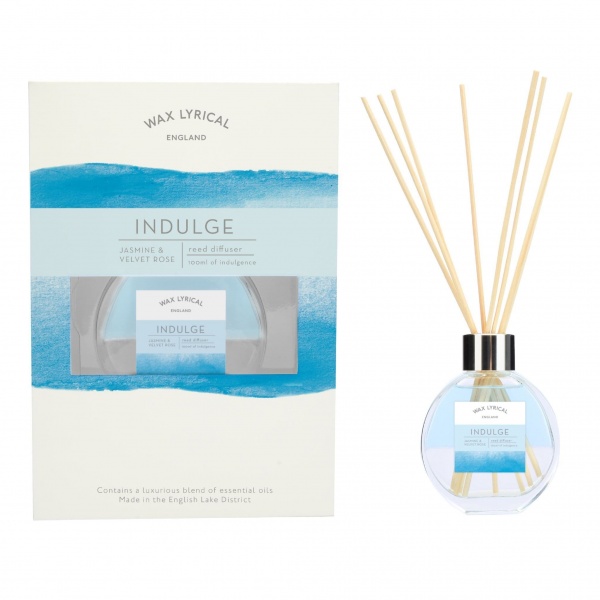 Indulge Jasmine & Velvet Rose Fragranced Reed Diffuser Equilibrium Wax Lyrical 100ml