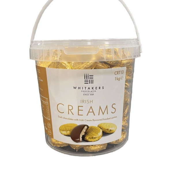 Irish Cream Cremes - Fondant Creams Gold Foiled Whitakers Chocolates 1kg