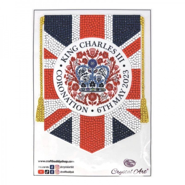King Charles III Coronation Union Jack A5 Sticker - Crystal Art Kit Craft Buddy