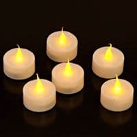 LED Natural Amber Flame Tealight - Battery Operated Candles SmartCandle - Pack of 6
