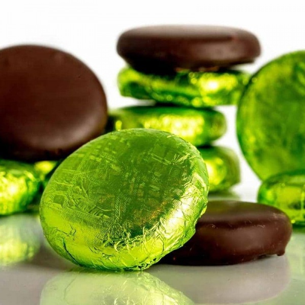 Lemon & Lime Cremes - Fondant Creams Green Foiled Whitakers Chocolates 1kg
