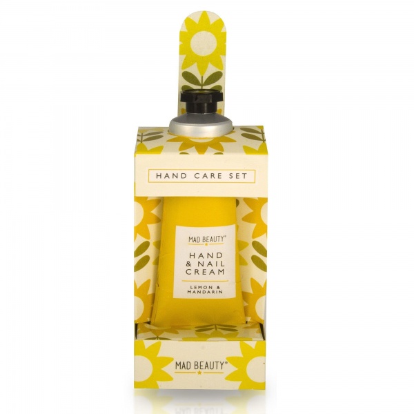 Lemon Mandarin Floral Mini Cream Nail File Hand Care Set Mad Beauty