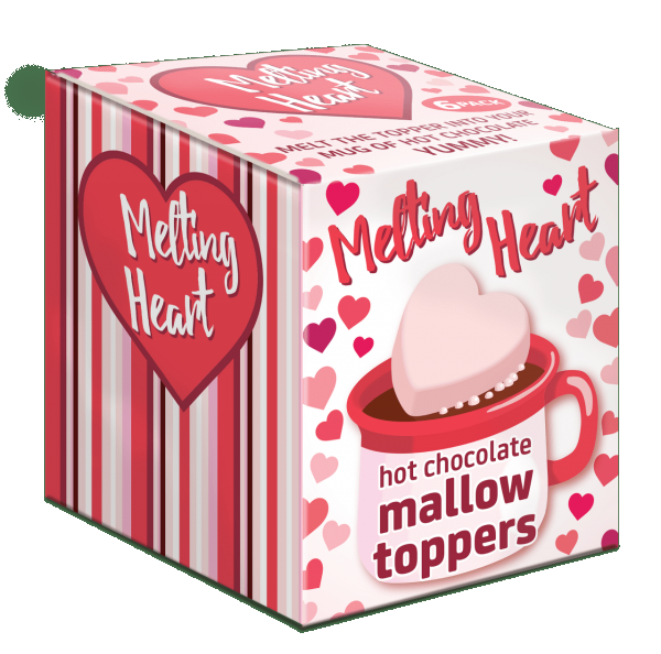 Love Valentine's Melting Hearts Mallows Hot Chocolate Marshmallow Toppers Rose Confectionery 60g
