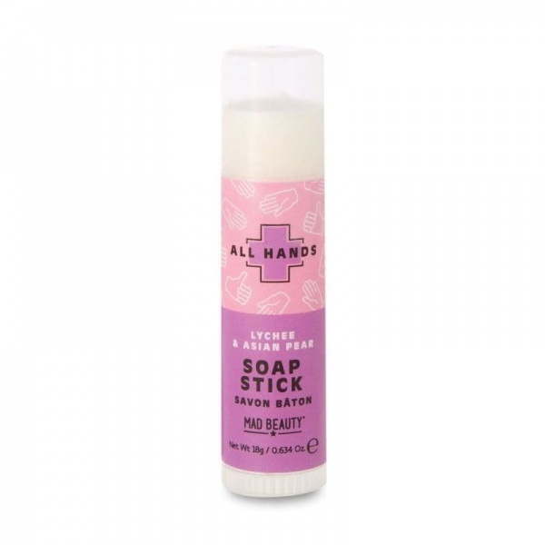Lychee & Asian Pear Scented All Hands Pocket Soap Stick 18g Mad Beauty