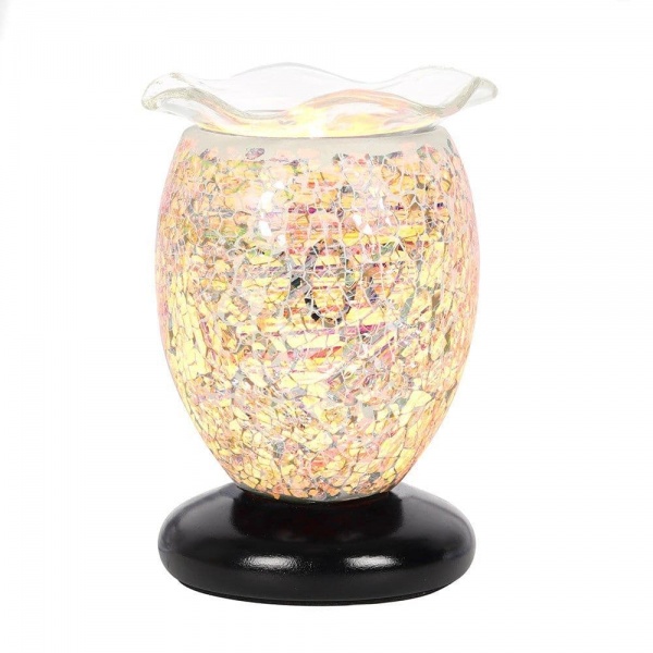 Marbled Cream Crackle Glass - Electric Fragrance Lamp Busy Bee Candles