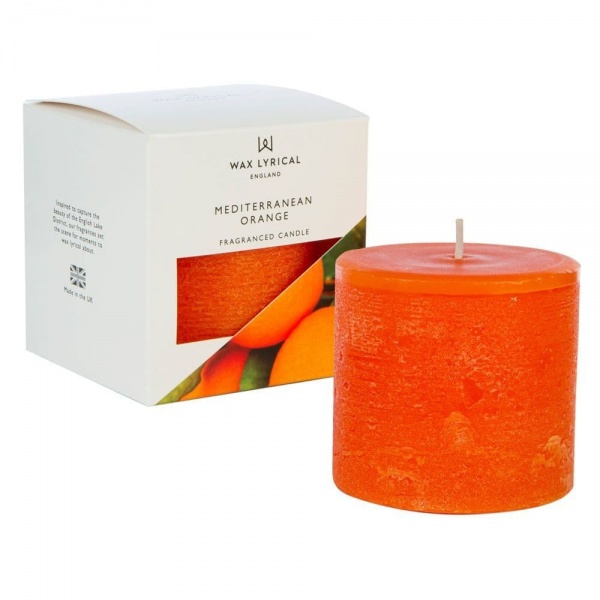 Mediterranean Orange Scented Pillar Candle Made In England Wax Lyrical