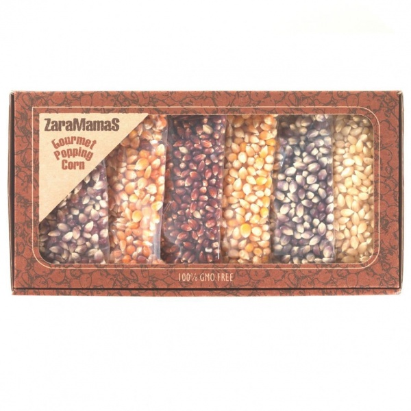 Mixed 6 Pack Popcorn Gift Box 540g- ZaraMama Gourmet Popping Corn