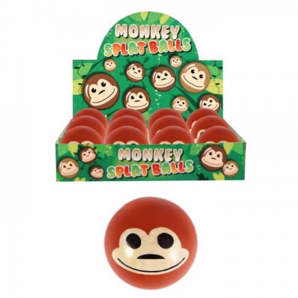 Monkey Splat Ball - Squidgy Throwing Toy Brown