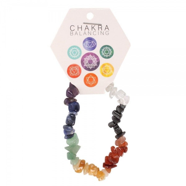Multi-Coloured Crystal Chakra Bracelet Elasticated 14cm / 5.5'' Spirit of Equinox