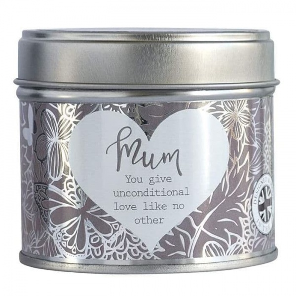 Mum Linen Scented Candle Tin Said With Sentiment Arora Design