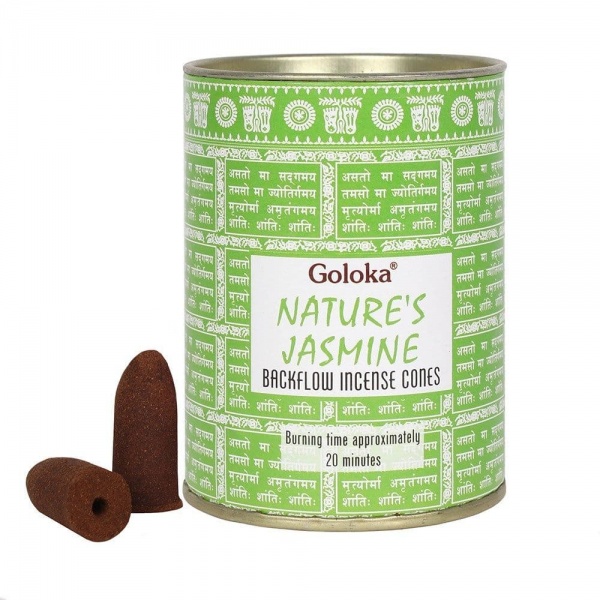Nature's Jasmine Backflow Incense Cones Goloka (Pack of 24)