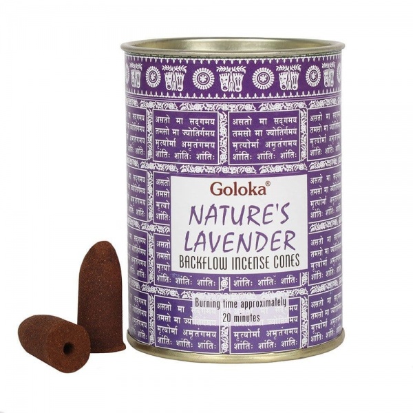 Nature's Lavender Backflow Incense Cones Goloka (Pack of 24)