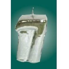 Number 7 - Silver Metallic Birthday Cake Candles