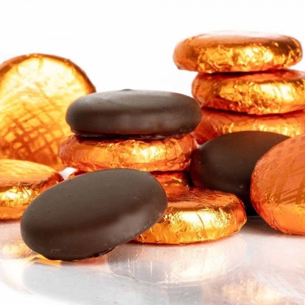 Orange Cremes - Fondant Creams Orange Foiled Whitakers Chocolates 400g