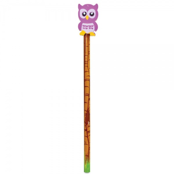 Owl Eraser Topper & Pencil - Assorted Colours (1 Supplied)