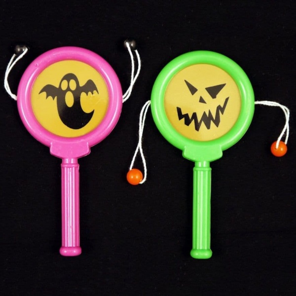 Paddle Drums HALLOWEEN (Black Green Orange or Purple) Party Bag Toys