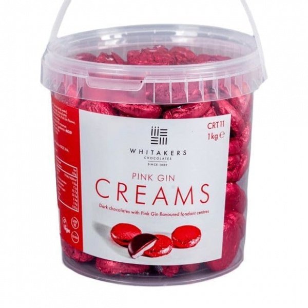 Pink Gin Cremes - Fondant Creams Pink Foiled Whitakers Chocolates 1kg