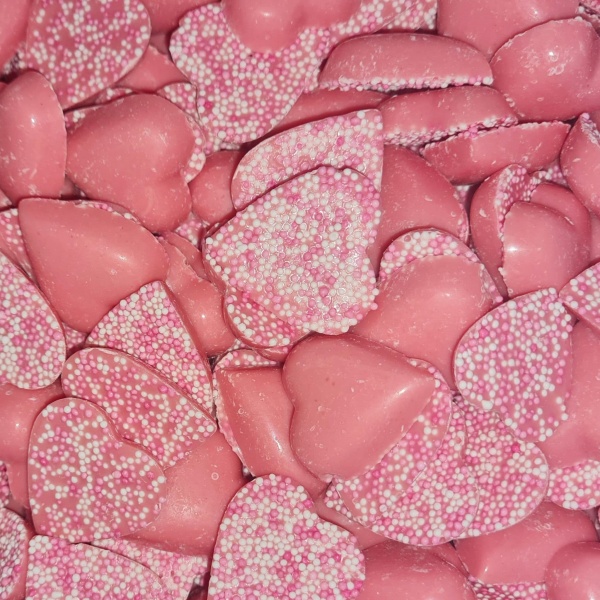 Pink Hearts Candy Chocolate Pick & Mix Retro Sweets Hannah's 100g