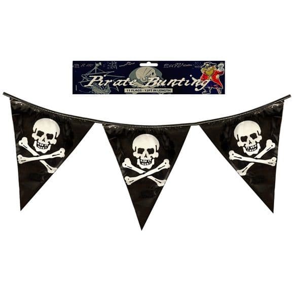Pirate 11 Pennants Triangle Flags PVC Party Bunting Henbrandt 12ft 3.65m