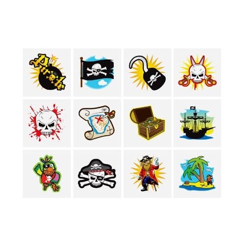 Pirates - Pack of 12 Mini Tattoos