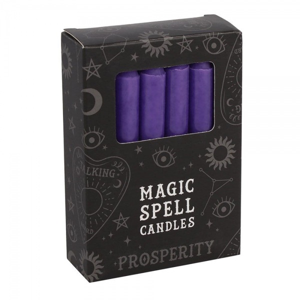 Purple Prosperity Magic Spell / Angel Chimes Candles  Spirit of Equinox (Pack of 12)