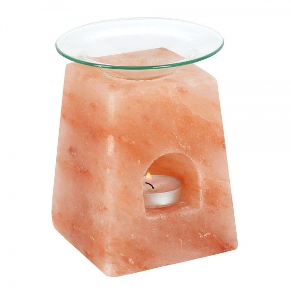 Pyramid Oil Burner Tealight Holder Pink Himalayan Salt Lamp Spirit of Equinox 2kg