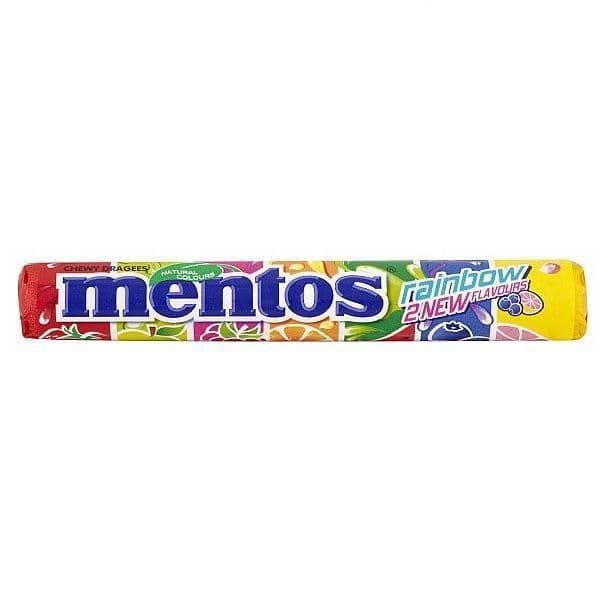 Rainbow - Mentos Rolls Chewy Dragees Sweets Candy Sweets 38g