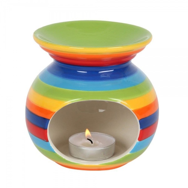 Rainbow Stripe Oil Burner / Wax Melt Warmer Jones Home & Gift