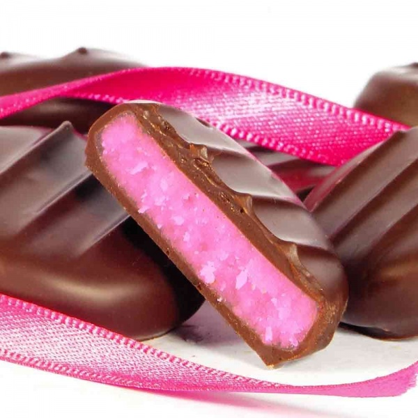 Raspberry Cremes - Fondant Creams Bright Pink Foiled Whitakers Chocolates 1kg