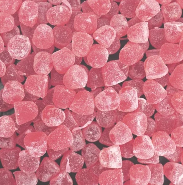 Raspberry Gum Drops Gummy No Added Sugar Free Pick & Mix Sweets De Bron 100g