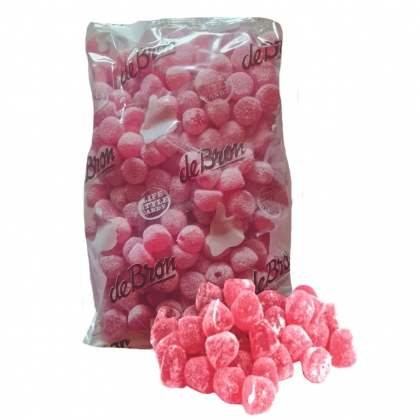 Raspberry Gum Drops Sugar Free Jellies Gums Sweets De Bron 1kg