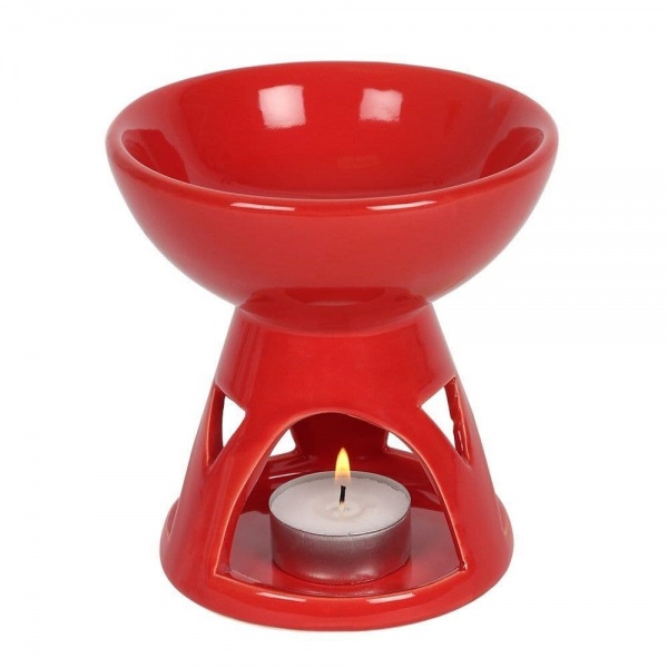 Red Geometric Oil Burner / Wax Melt Warmer Jones Home & Gift