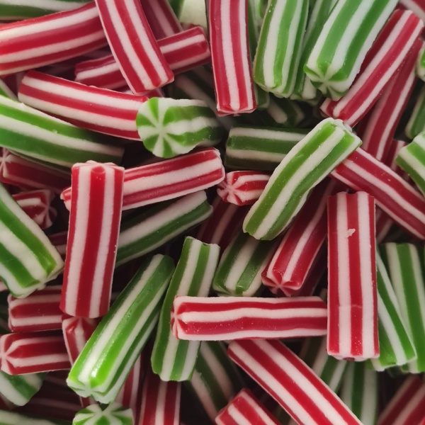 Red & Green Candy Poles Christmas Pick & Mix Sweets Kingsway 100g