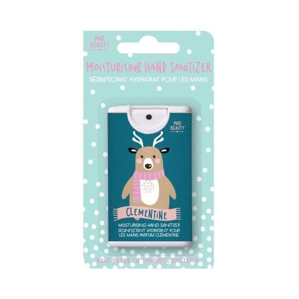Reindeer Clementine Love Christmas Moisturising Hand Sanitizer Spray 15ml Mad Beauty